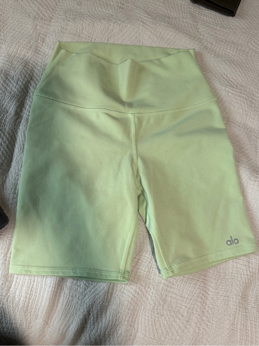 ALO Yoga High-Rise Bike Shorts in Mint Green